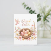Paasnest met eieren briefkaart (Staand voorkant)