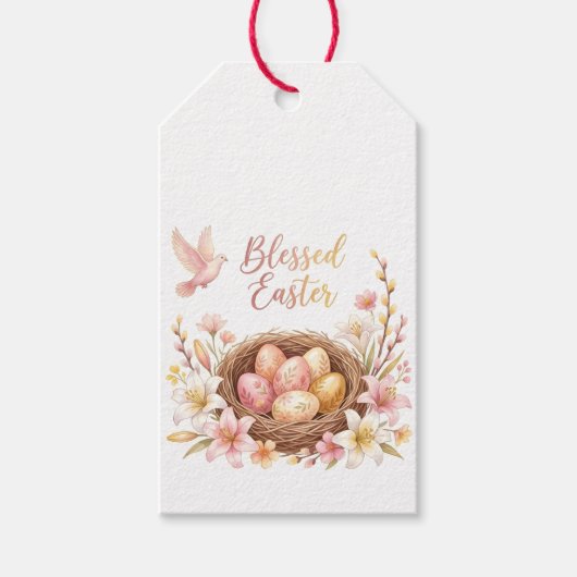 Paasnest met eieren cadeaulabel (Voorkant)