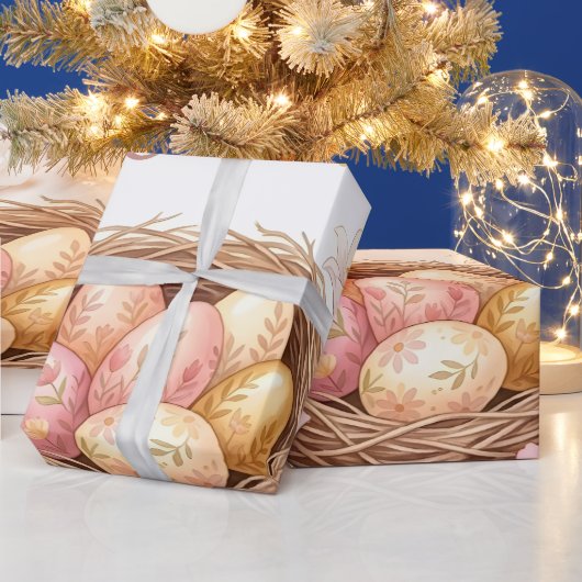 Paasnest met eieren cadeaupapier (Feestdagen)