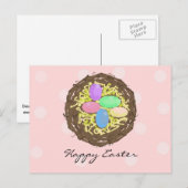 Paasnesten met eieren feestdagenkaart (Voorkant / Achterkant)