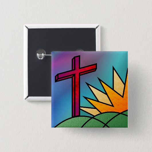 Paasochtend-Button Vierkante Button 5,1 Cm (Voorkant /achterkant)