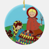 Paasochtend in Pysanka Oekraïnse volkskunst Keramisch Ornament (Achterkant)