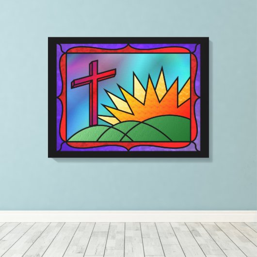 Paasochtendcanvas Canvas Afdruk (Insitu (Houten vloer))