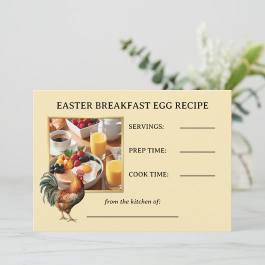 Paasontbijt Haan Ei Foto Recept Kaart (Staand voorkant)