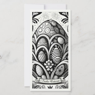 Paasontwerp monochroom Cartoon met paaseieren 1075