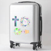 Paasopening kruis en braad Eiereieren Sticker (Koffer)