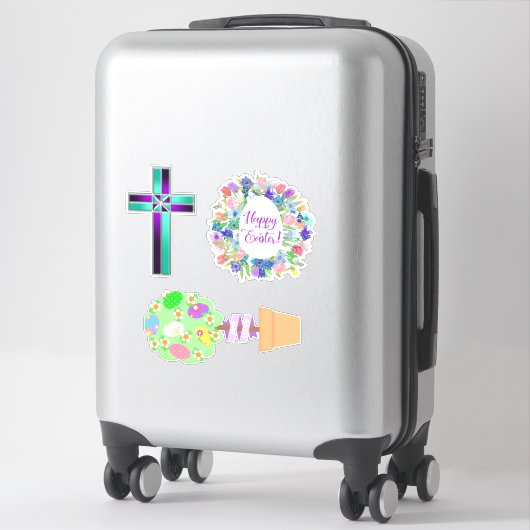 Paasopening kruis en braad Eiereieren Sticker (Koffer)