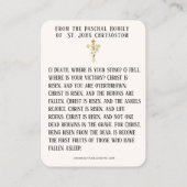 Paasopstanding Heilig Kaarten Paschaalgebed Visitekaartje (Achterkant)