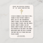 Paasopstanding Heilig Kaarten Paschaalgebed Visitekaartje (Achterkant)