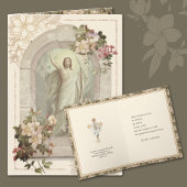 Paasopstanding Jezus Gebed Vintage Feestdagen Kaart