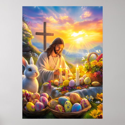 Paasopstanding Jezus Religie Muur Kunst Poster (Voorkant)
