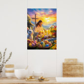 Paasopstanding Jezus Religie Muur Kunst Poster (Keuken)