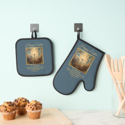 Paasopstanding Religieus Ovenwant & Pannenlap Set (Insitu(Ophanging))