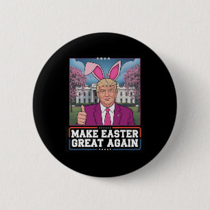 Paasoren Trump Maak Pasen Groot Again Eierjacht Ronde Button 5,7 Cm