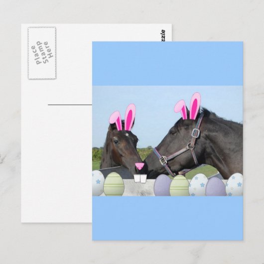 Paaspaarden en -Pony Briefkaart (Voorkant / Achterkant)