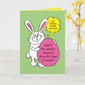 Paaspaasbunny Funny Hip Hop Riddle voor kinderen Kaart (Gele Bloem)