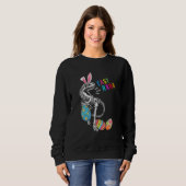 Paaspaasbunny T Rex Skeleton jagen Trui (Voorkant volledig)