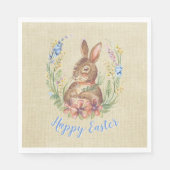 Paaspaashaas in tuin aquarel bloemen servet (Voorkant)