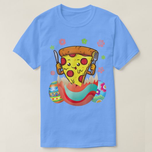 Paaspaizza Slice Bunny Ears Funny Snack Food Lov T-shirt (Design voorkant)