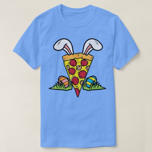 Paaspaizza Slice Bunny Ears Funny Snack Food Lov T-shirt (Design voorkant)