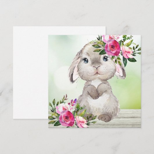 paaspakketkaart met bunny Flat Square (Voorkant / Achterkant)