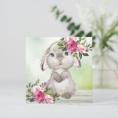paaspakketkaart met bunny Flat Square (Staand voorkant)