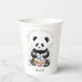 Paaspanda beer waterverf bloemig papieren bekers (Voorkant)