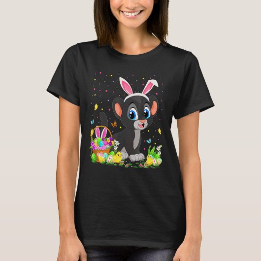 Paaspanter Bunny Egg Hunting Panther Easter Su T-shirt (Voorkant)