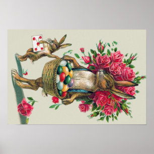 Paaspap pap Roos mandje eieren Poster