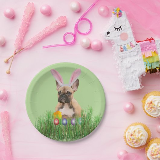 Paaspapier, bord met bulledog (Feest)