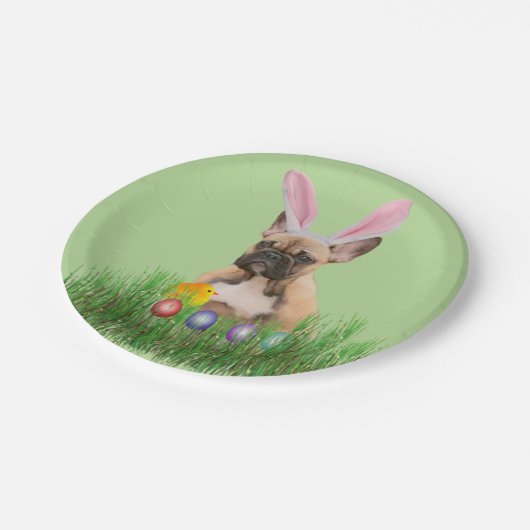 Paaspapier, bord met bulledog (Gekanteld)