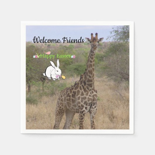 Paaspapier Napkins-Giraffe Servet (Voorkant)