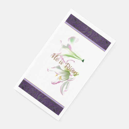 Paaspapier servet is rasterlilie (Hoek)