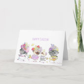 Paasparade schattige pug Paaskaart Kaart (Voorkant)
