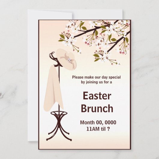 Paaspartij Brunch, dames en heren, uitnodiging (Voorkant)