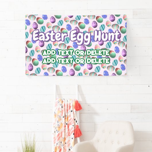 Paaspartij Eieren met tante Kleur Pasen Roze Spandoek (Insitu)