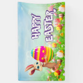 Paaspartij paasbunny Egg Hunt Spring Flowers Spandoek (Verticaal)
