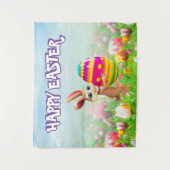 Paaspartij paasbunny Egg Hunt Spring Flowers Wandkleed (Voorkant)