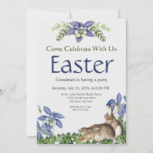 Paaspartij Stijlvolle Blauwe Floral Rabbit Waterve (Voorkant)