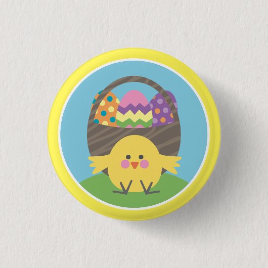 Paaspartij voor coloful Chick en paaseieren Ronde Button 3,2 Cm (Voorkant)