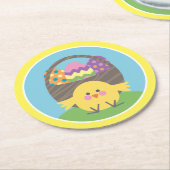 Paaspartij voor coloful Chick en paaseieren Ronde Kartonnen Onderzetter (Gebogen)