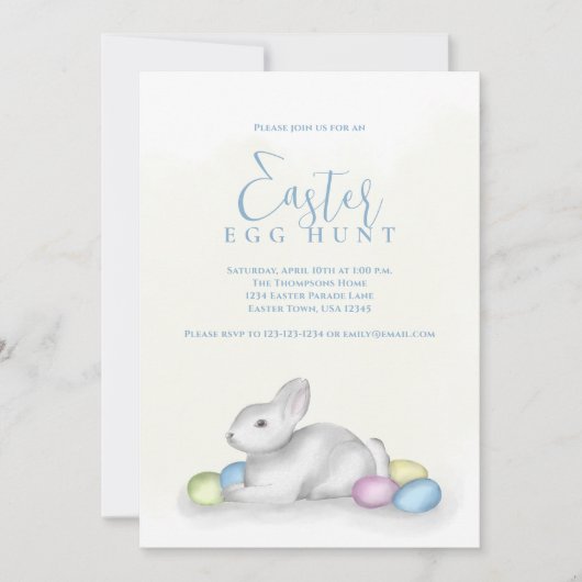 paaspastel eierjacht Waterverf Feestdagenkaart (Voorkant)