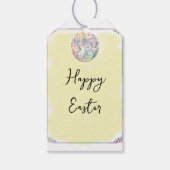Paaspastel Konijneneieren Gele Waterverf Cadeaulabel (Voorkant)