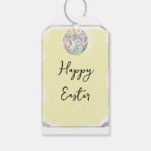 Paaspastel Konijneneieren Gele Waterverf Cadeaulabel (Achterkant)