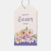 Paaspastel Perzik Bloemen  Cadeau Labels Cadeaulabel (Voorkant)