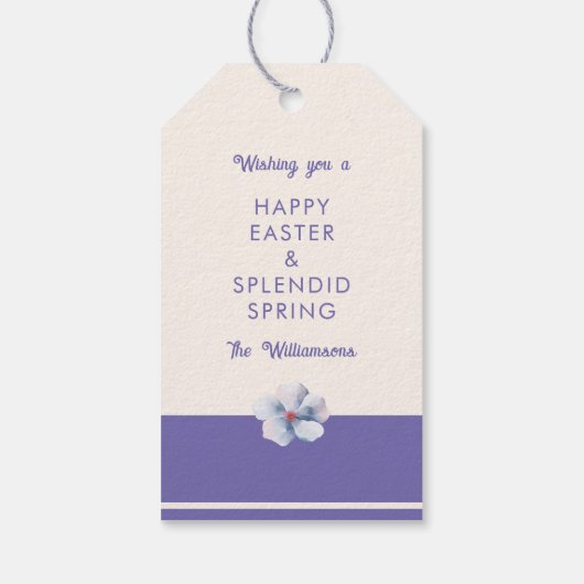 Paaspastel Perzik Bloemen  Cadeau Labels Cadeaulabel (Achterkant)