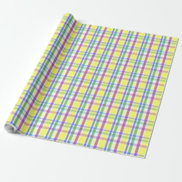 Paaspastel Plaid Spring Pattern Cadeaupapier