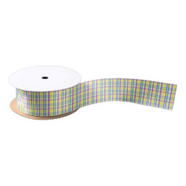 Paaspastel Plaid Spring Pattern Satijnen Lint