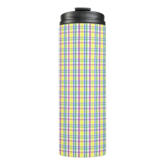 Paaspastel Plaid Spring Pattern Thermosbeker (Voorkant)