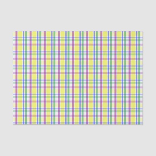 Paaspastel Plaid Spring Pattern Tissuepapier (Voorkant)
